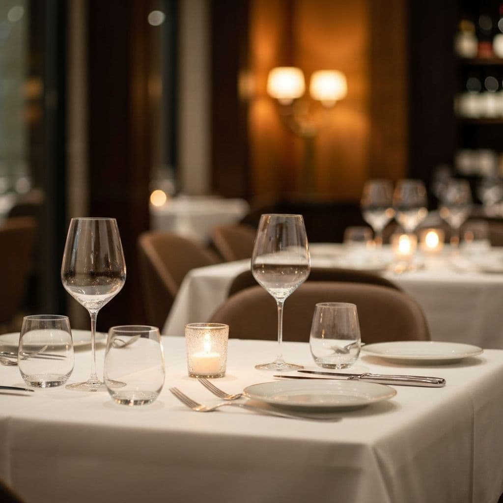 Digital menu displayed on a tablet in a modern restaurant setting